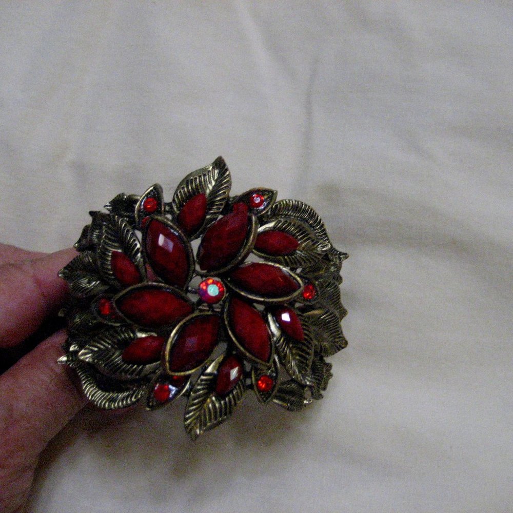 LARGE RED CLAMPER STYLE BRACELET